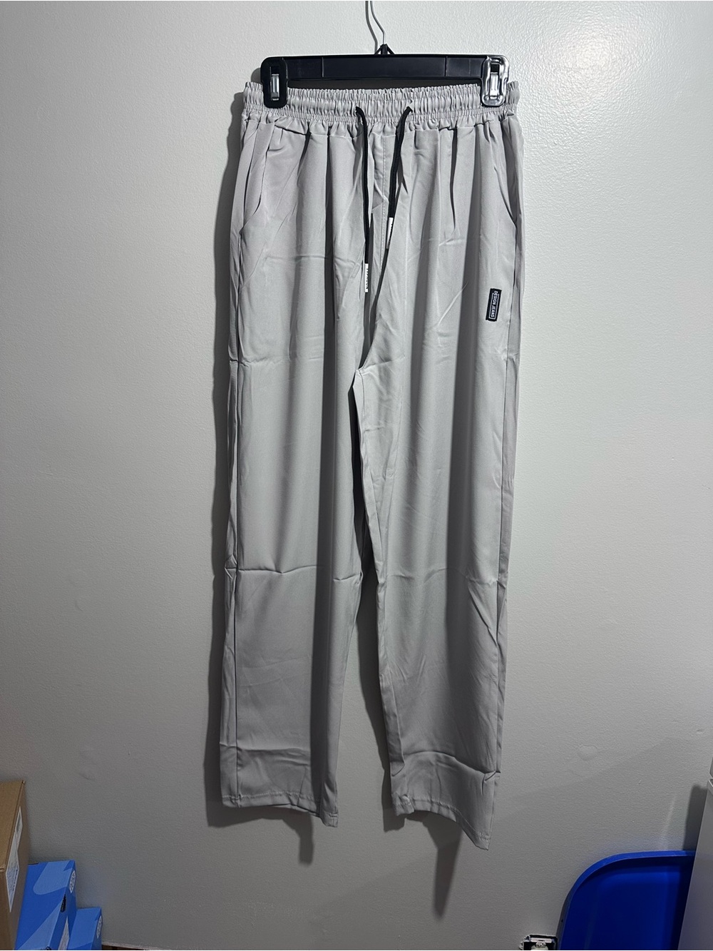 Casual Drawstring Joggers Light Gray Size 28 (1508)